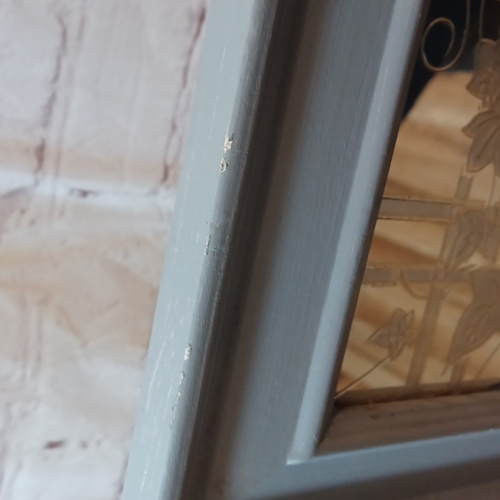 Rectangle Etched Cottagecore VTG Leaf Framed Artsy Mirror - Picture 4 of 10